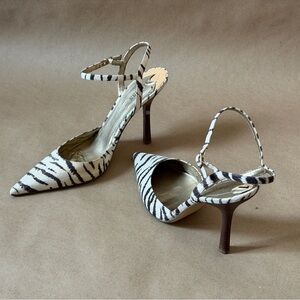 Guess Black and White Zebra Heels ankle strap